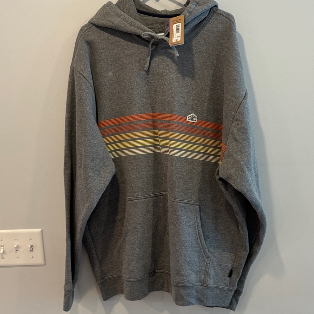 Patagonia Gray Hoodie with Striped Design